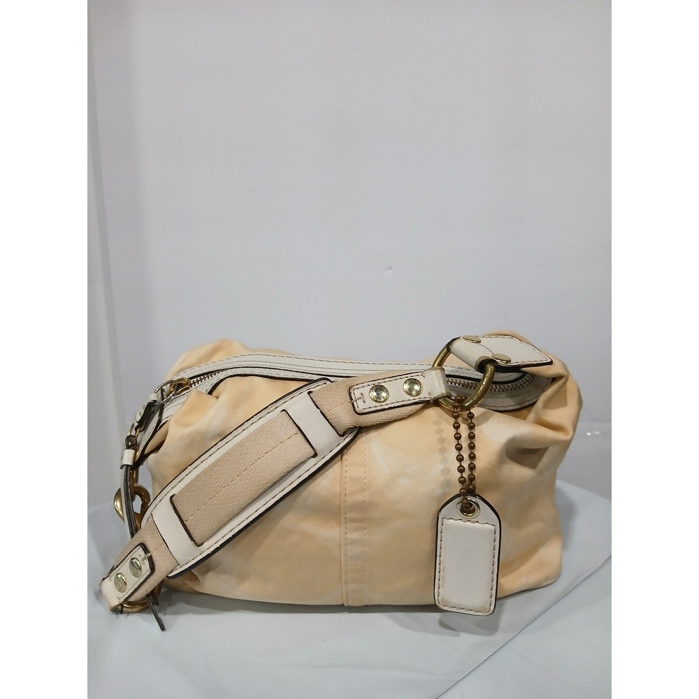 COACH Vintage 2007 Hampton Signature Stripe‎ Hobo Bag F10698 Y2K Archival